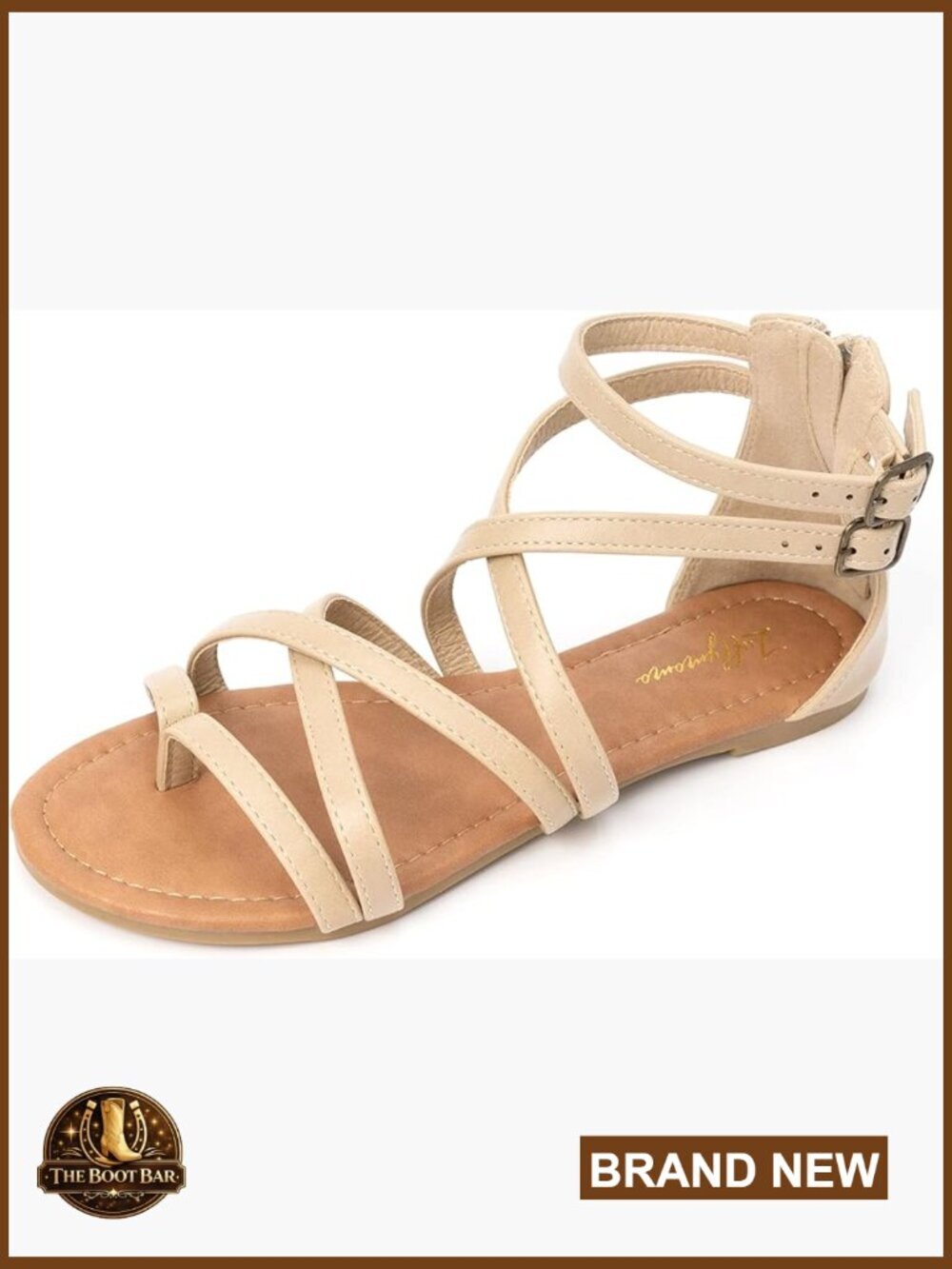 Women's Gladiator Strap Flat Sandals Fisherman Cross Strappy Sandals